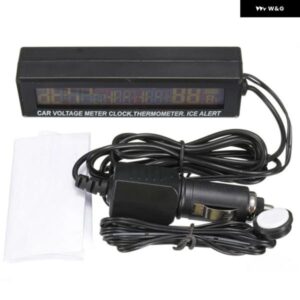 3 1 ミニ電子車時計高精度バッテリー電圧モニターメーター LED バックライト 2色 電子温度計
