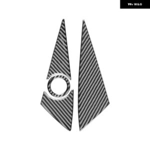 フィアット 500L 2014-2017 ソフトカーボン フロントドアピラー カバー トリム ステッカー インテリア