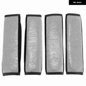 ベルトショルダーパッド 4パック クリスタルカーベルトカバー ダイヤモンドカーデコレーションアクセサリー用