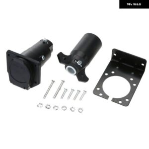 7 ウェイ US RV ボート トラック トレーラー コネクタ プラグ + ソケット + ブラケットセット キット