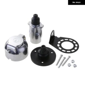 7 ウェイ RV ボート トラック トレーラー メタル プラグ コネクタ アダプター + ソケット キット