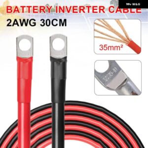 2AWG 30CMエネルギー車両バッテリー接続ラインバッテリー 延長 ライン電源インバータ ケーブル ソーラーアクセサリー