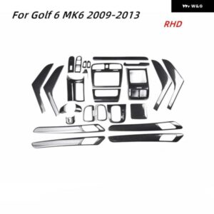 インテリア トリム 5D VW ゴルフ 6 MK6 2009-2013 カーアクセサリーカーボンセンター コンソール ABS パネル ゴルフ MK6 ステッカー RHD