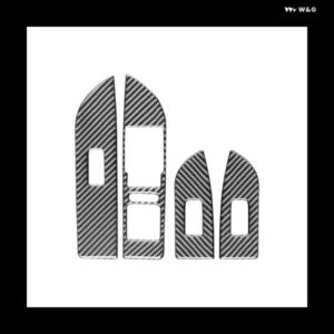 CC 2012-2018 ソフトカーボンウィンドウリフトスイッチ パネル カバー トリム ステッカー