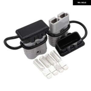 2個 175A 1/0 AWG バッテリー電源コネクタ ケーブル クイック接続切断キット アンダーソンコネクタ ATV ウインチグレー