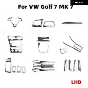 VW ゴルフ MK7 2013-17 インテリア 装飾アクセサリーセンター コンソールドアバー ステアリングホイール パネル ステッカー