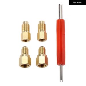 R12 R22 - R134A 冷媒タンク アダプター キット バルブ コアリムーバー付き 1/4インチオス - 1/2インチメス 1/4インチSAEメスX 1/2インチオスセット