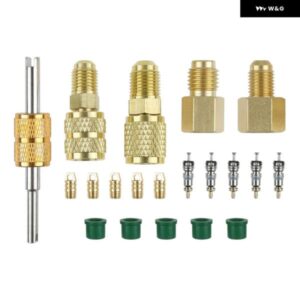 R410A R134A 真鍮 HVAC ミニスプリット アダプター フィッティング バルブ コアリムーバーキット 5/16 SAE 1/4 SAE フレア 1/2 ACME 1/4 SAE メス - オス