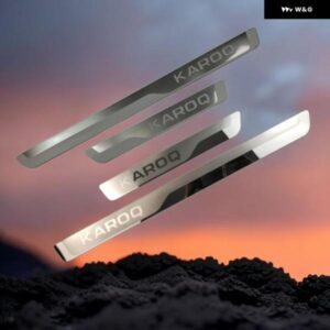 シュコダ KAROQドアドアシルエッジ プロテクター 自動車 プロテクター クロームパッド ステンレス 自動車アクセサリー