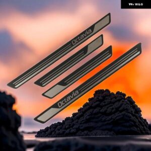 シュコダ オクタヴィア A5 A7ドア プロテクター シル スカッフプレート スカッフプレート クロム スタイリング ステンレス アクセサリー 07-2018