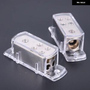 2個 カー オーディオ ライン変換スプリッタ ボックス 4 ウェイアンプ電源アース分配ブロックコネクタ 4GA 8GA 自動車船ボート RV