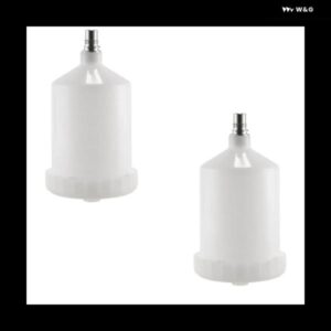 2個 600 ミリリットル プラスチック HVLP ペイントカップポット SATA スプレーカップコネクタジェットペイント