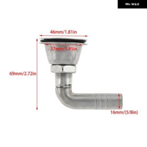1個 ボートマリン 316 ステンレス フラッシュ マウント スルーハル燃料 ガスタンク ベント 2.72X1.81インチ 5/8インチ 16MM 内径ホース
