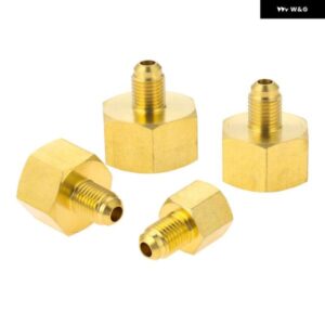4個 1/2インチ 1/4インチ 3/4インチ 5/8インチ G ネジメス 1/4インチ SAE オス パイプ 継手真鍮リデュース アダプター ホースコネクタ A/C 冷凍