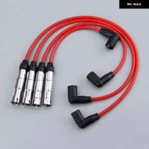 4個 スパークプラグ 点火 ワイヤー ケーブル キット 57041 ビートル ゴルフ ジェッタ 2000 2011-14 35-77573 1274205 CH74205 700209 7558