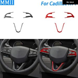 キャデラック XT4 2018-2023 カーボン ステアリングホイール ボタン フレーム 装飾カバー 車内装飾アクセサリー ステッカー