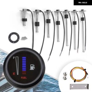 52MM LED ディスプレイ 0-190 オーム燃料レベルゲージ燃料レベルセンサー付き 10 グリッド LED ライト ディスプレイ 超薄型ラウンド