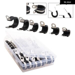 52個 6 サイズ 5/16インチ 1/4インチ 3/8インチ 1/2インチ 5/8インチ 3/4インチ ゴム クッション 絶縁クランプ ステンレス 金属クランプ ケーブル