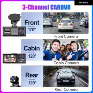 1080P 2.0インチ 車 DVR HD ダッシュカメラ 3 レンズ カム IPS ビデオレコーダー サイクルダッシュカムミラー ドライブレコーダー ナイトビジョン