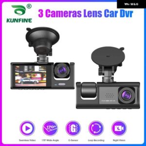 1080P 2.0インチ 車 DVR HD ダッシュカメラ 3 レンズ カム IPS ビデオレコーダー サイクルダッシュカムミラー ドライブレコーダー ナイトビジョン