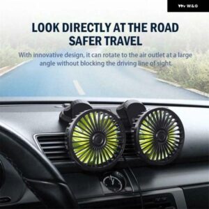 ファン USB 電源デュアルヘッド 5 ブレードダッシュファン 360 ° オールラウンド 車クーラー 12V 24V 自動車 トラック SUV