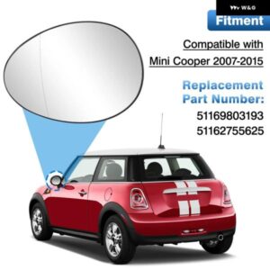 サイドバックミラー ガラス レンズ ヒーター付き MINI ONE/クーパー R55 R56 R57 ドライバー右側