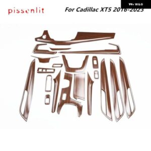 カーボン スタイル ギア シフト ボックス パネル トリム マット木目 キャデラック XT5 2016-2023 アクセサリー ABS センター コンソール ステッカー