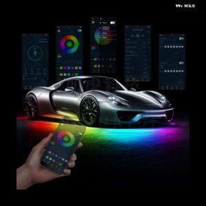 アンダーグロー LED ライト アプリ 制御 付きドリーム カラー ストリップ ライト 車外ネオン アクセント ライト