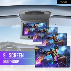KUNFINE 9インチ 車ルーフモニター LCD フリップダウンスクリーンオーバーヘッドメディアマルチビデオ天井ルーフ マウント ディスプレイ