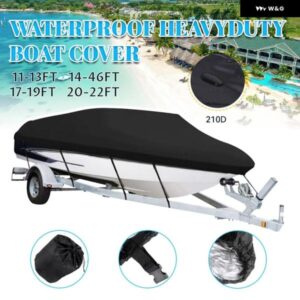 210D ヨットボートカバー 11-19FT BARCO ボートカバー 耐 UV 防水 マリントレーラー可能 キャンバスボートアクセサリー