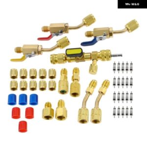 バルブ コアリムーバーインストーラーツール R410A ミニスプリット アダプター 付き A/C 冷媒アングルボール バルブ 1/4インチ SAE R134A R12 R22 HVAC