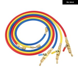 60インチ R410A AC 充電ホース 800PSI HVAC 1/4インチ SAE シャット バルブ AC 冷媒 R134A R12 R22 R502 空調 バルブ ホースキット