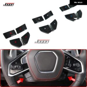 カーボン ステアリングホイールボリューム コントロール ボタン カバー トリム コルベット C8 スティングレイコンバーチブル Z06 クーペ 2020 2021-2024