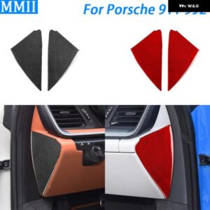 シェポル 911 992 2019-2024 カーボンフロントスロット ダッシュボード サイド パネル 装飾 カバー カー インテリア アクセサリー ステッカー