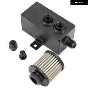 アルミ車 1L オイルキャッチ缶タンク 燃料タンク ブリーザー フィルター ドレン付き AN6/8/10 オススメ OCT-AN10-1L-BK