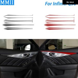 インフィニティ Q50 2014-2020 カーボンインナー ドアハンドル フレーム 装飾 ストリップ車内 装飾 アクセサリー ステッカー