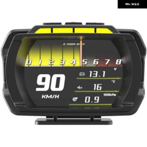 ヘッド ディスプレイ アップ燃料消費量水温タコメーターLCD ディスプレイ ON-BDIIスマートデジタルスピード メーター 油温計