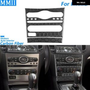 インフィニティ G35 G37 G25 Q60 六角ハニカム カーボンセンター コンソール ラジオ CD AC パネル トリム セットカーアクセサリー ステッカー