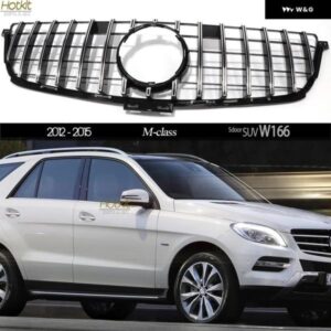 GTR スタイル ABS プラスチック ラジエーター ウォーク フロント バンパー メルセデス ML Mクラス W166 フェイスリフト済み 2012 - 2015 ML63