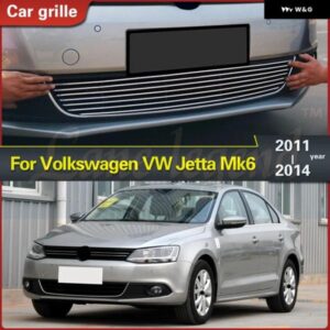 フォーク スワーゲン VW ジェッタ MK6 2011-2014 フロント バンパー ステンレス アンダーセンターメッシュ グリル カー スタイリング カバー グリル
