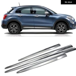 フィアット500X 2015-18 ABSクロームサイドドアボディモールドラインカバー トリム プロテクター 外装 装飾 アクセサリー