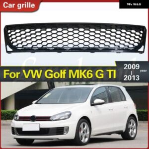 マットブラック フロント バンパー グリル フォグランプ カバー ハニカム レーシング グリル VW GTI ゴルフ MK6 2009-2013 ボディ スタイリング キット