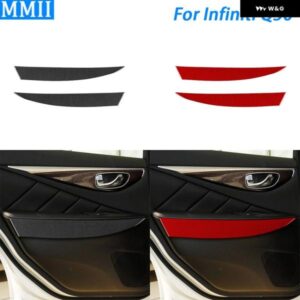 インフィニティ Q50 2014-2020 カーボンリアドア アームレスト パネル カバー 装飾 内装 装飾 アクセサリー ステッカー