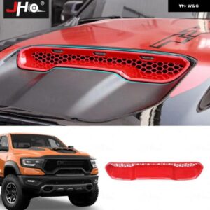 オレンジ/レッド フロント エンジン フードベントカバー ボンネット 吸気ベントスクープ RAM1500 TRX 2022 2023 2024 外装 アクセサリー