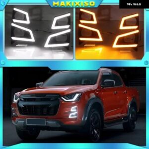 LED デイタイム ランニングライト いすゞ D-MAX 2020 フォグランプ 12V ABS DRL ドライビングライト イエロー ウィンカーライト