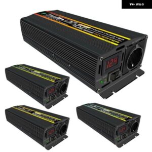 インテリジェントパワーインバーター DC 12 V AC 220 V カーインバーター デュアル USB ピュア正弦波車両スマートインバーター EU プラグ車自動車 RV