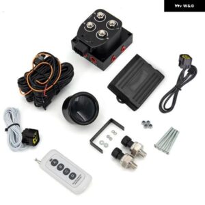 エアライドサスペンション マニホールド バルブ リモコン 付き0-200PSIダブル ディスプレイ エア圧計12V ソレノイド バルブ