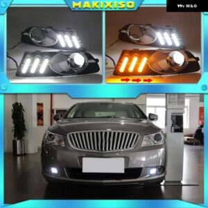 1セット バンパー ヘッドライト ビュイットクラクロス デイタイム ライト 2009 2012Y カーアクセサリー LED DRL ヘッドランプ ラクロス フォグライト