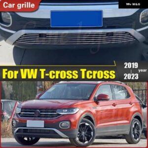フォーク スワーゲン VW T-CROSS TCROSS 2019-2020 ステンレス センターメッシュ バンパー グリル ビレット グリル カバー レーシング グリル