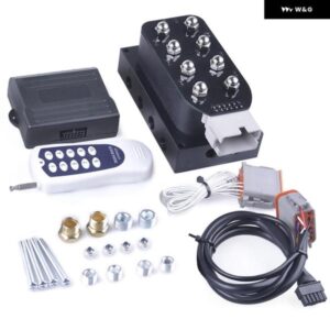 12V 8 バルブ 電磁 バルブ ブロック エアライドサスペンション マニホールド バルブ リモコン 付き 0-200 PSI